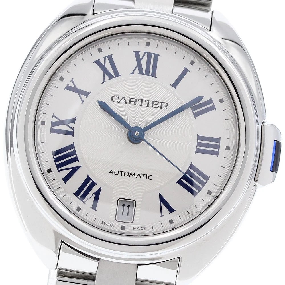 CARTIER KUREDU CARTIER DATE SILVER DIAL AUTOMATIC WATCH: CARTIER Kuredu Cartier Date Silver Dial Automatic Watch Brand: CARTIER Type/Style: Wristwatch Material: Band Material Stainless Steel, Case Material Stainless Steel Color: Band Color Silver, Case
