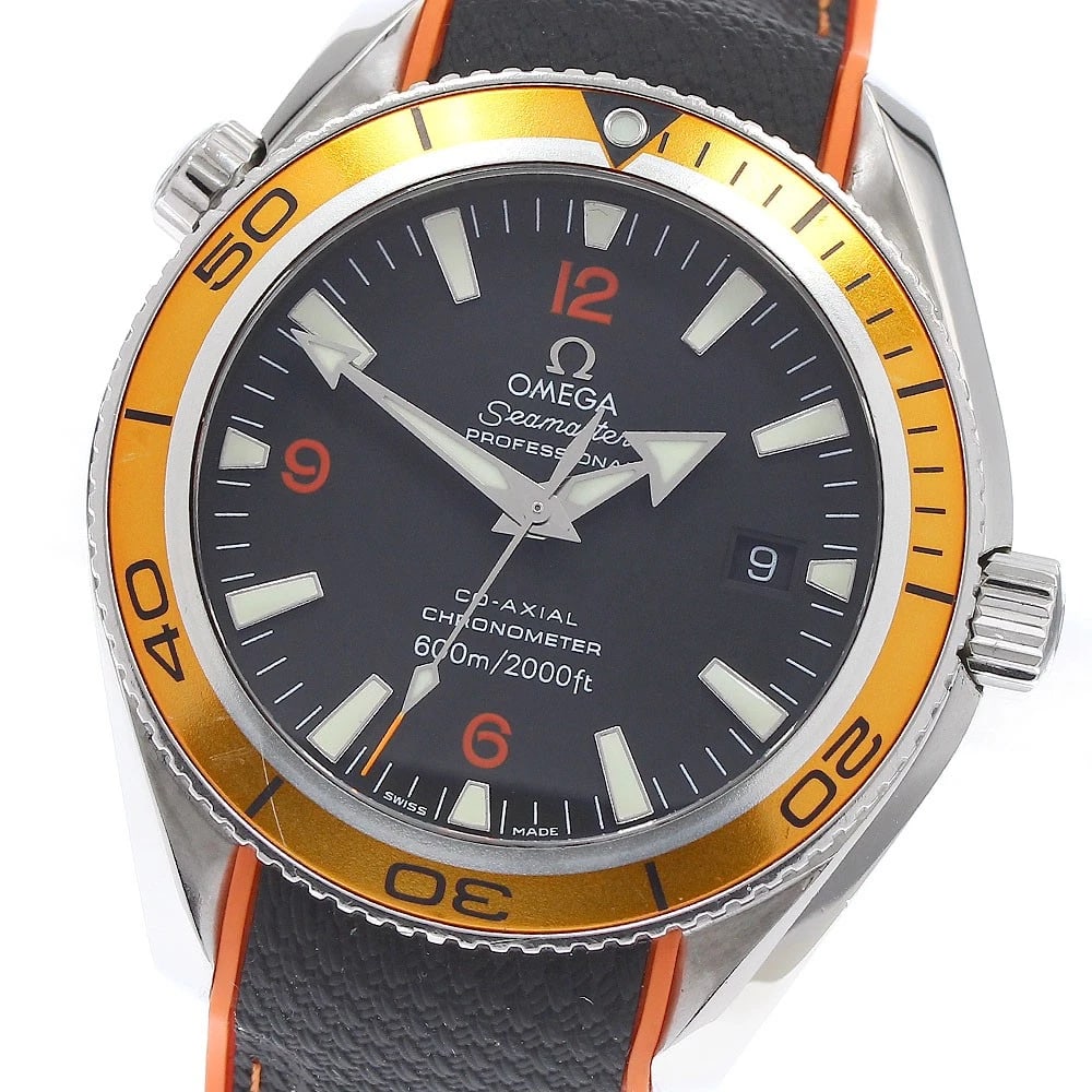 OMEGA SEAMASTER PLANET COAXIAL CHRONOMETER AUTOMATIC WATCH: OMEGA Seamaster Planet Coaxial chronometer Automatic Watch Brand: OMEGA Type/Style: Wristwatch Material: Band Material Nylon / Rubber, Case Material Stainless Steel Color: Band Color Black / orange, C