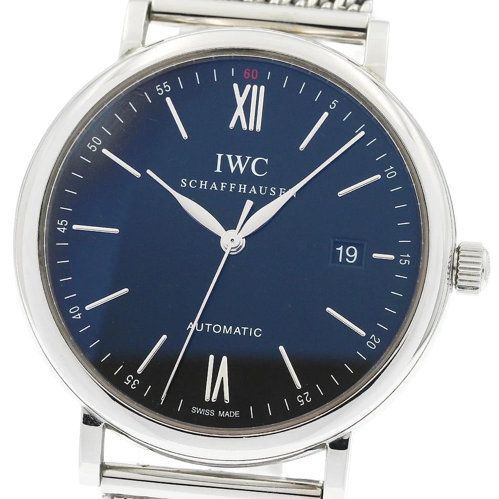 IWC SCHAFFHAUSEN PORTOFINO DATE BLACK DIAL AUTOMATIC WATCH: IWC SCHAFFHAUSEN Portofino Date black Dial Automatic Watch Brand: IWC SCHAFFHAUSEN Type/Style: Wristwatch Material: Band Material Stainless Steel, Case Material Stainless Steel Color: Band Color