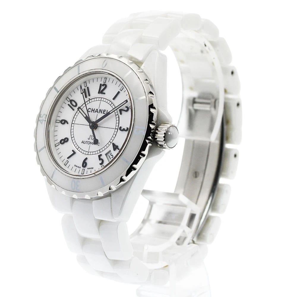 CHANEL J12 WHITE CERAMIC DATE WHITE DIAL AUTOMATIC WATCH - 2