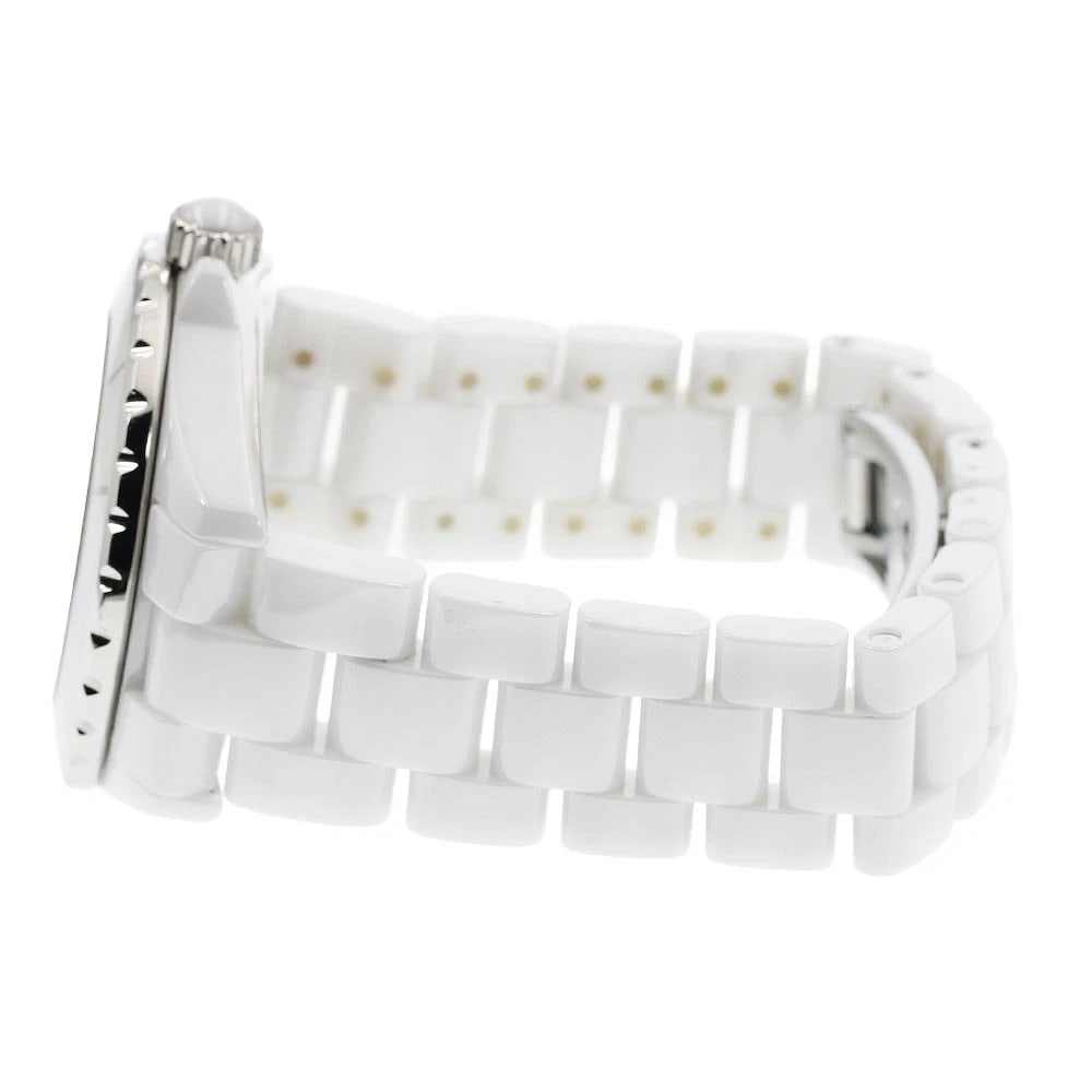 CHANEL J12 WHITE CERAMIC DATE WHITE DIAL AUTOMATIC WATCH - 3