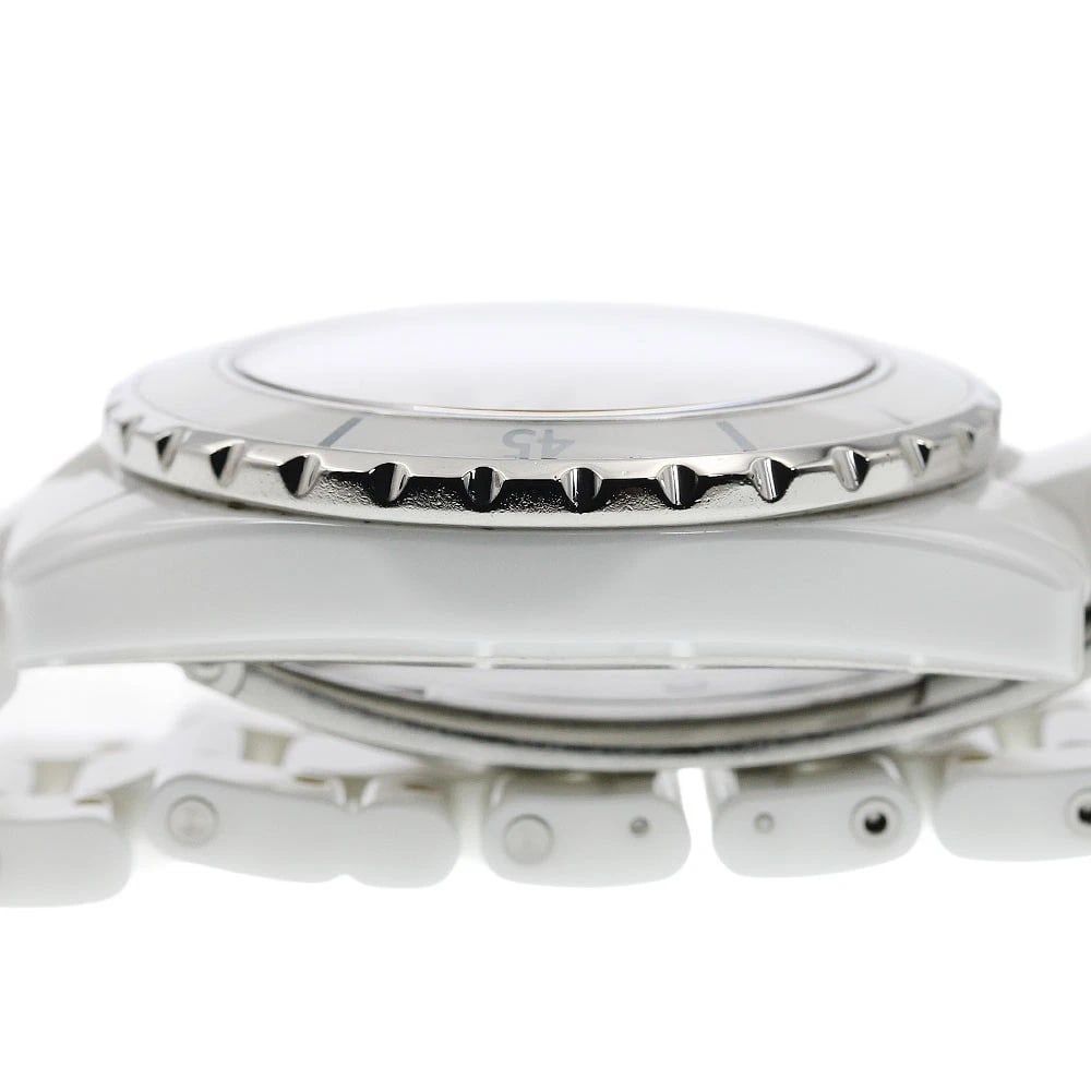 CHANEL J12 WHITE CERAMIC DATE WHITE DIAL AUTOMATIC WATCH - 5