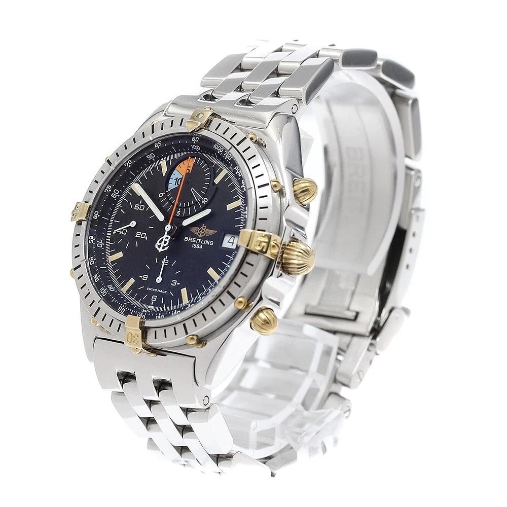 BREITLING CHRONOMDATE BLACK DIAL AUTOMATIC WATCH - 2