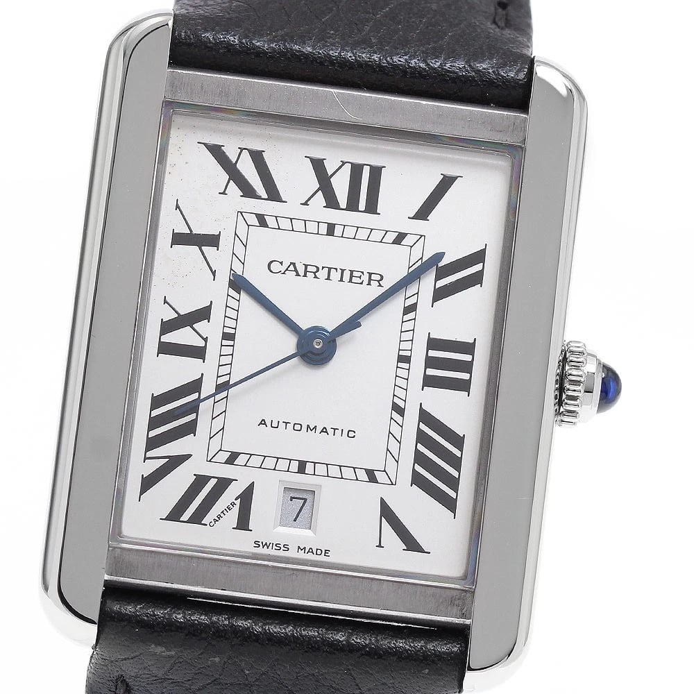 CARTIER TANK SOLO DATE SILVER DIAL AUTOMATIC WATCH (1 of 2)