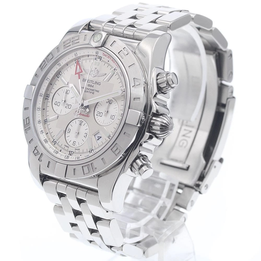 BREITLING CHRONOMDATE GMT SILVER DIAL AUTOMATIC WATCH - 2