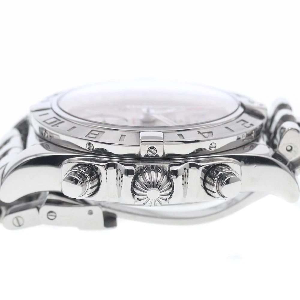 BREITLING CHRONOMDATE GMT SILVER DIAL AUTOMATIC WATCH - 4