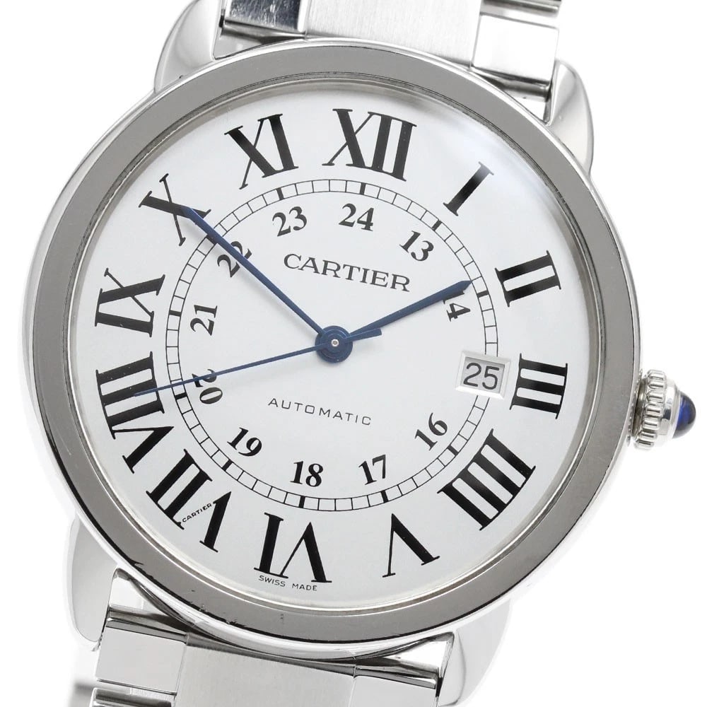 CARTIER RONDE SOLO DATE SILVER DIAL AUTOMATIC WATCH: CARTIER Ronde Solo Date Silver Dial Automatic Watch Brand: CARTIER Type/Style: Wristwatch Material: Band Material Stainless Steel, Case Material Stainless Steel Color: Band Color Silver, Case Color
