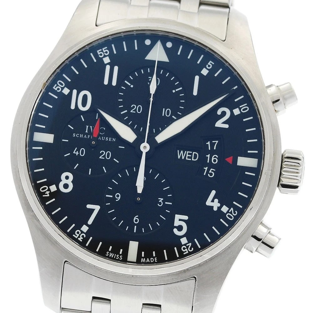 IWC SCHAFFHAUSEN PILOT WATCH CHRONOGRAPH AUTOMATIC WATCH: IWC SCHAFFHAUSEN Pilot watch Chronograph Automatic Watch Brand: IWC SCHAFFHAUSEN Type/Style: Wristwatch Material: Band Material Stainless Steel, Case Material Stainless Steel Color: Band Color