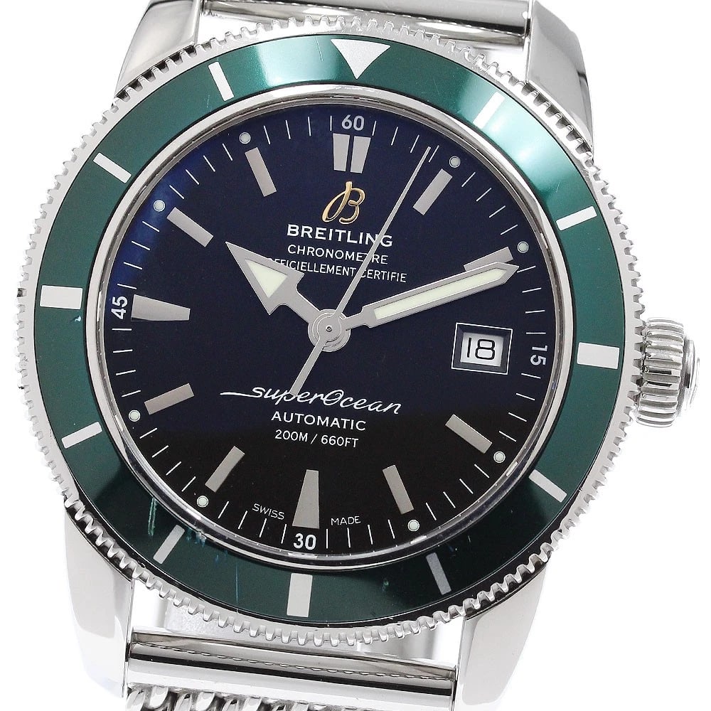 BREITLING SUPEROCEAN BLACK DIAL AUTOMATIC WATCH: BREITLING Superocean black Dial Automatic Watch Brand: BREITLING Type/Style: Wristwatch Material: Band Material Stainless Steel, Case Material Stainless Steel Color: Band Color Silver, Case Color