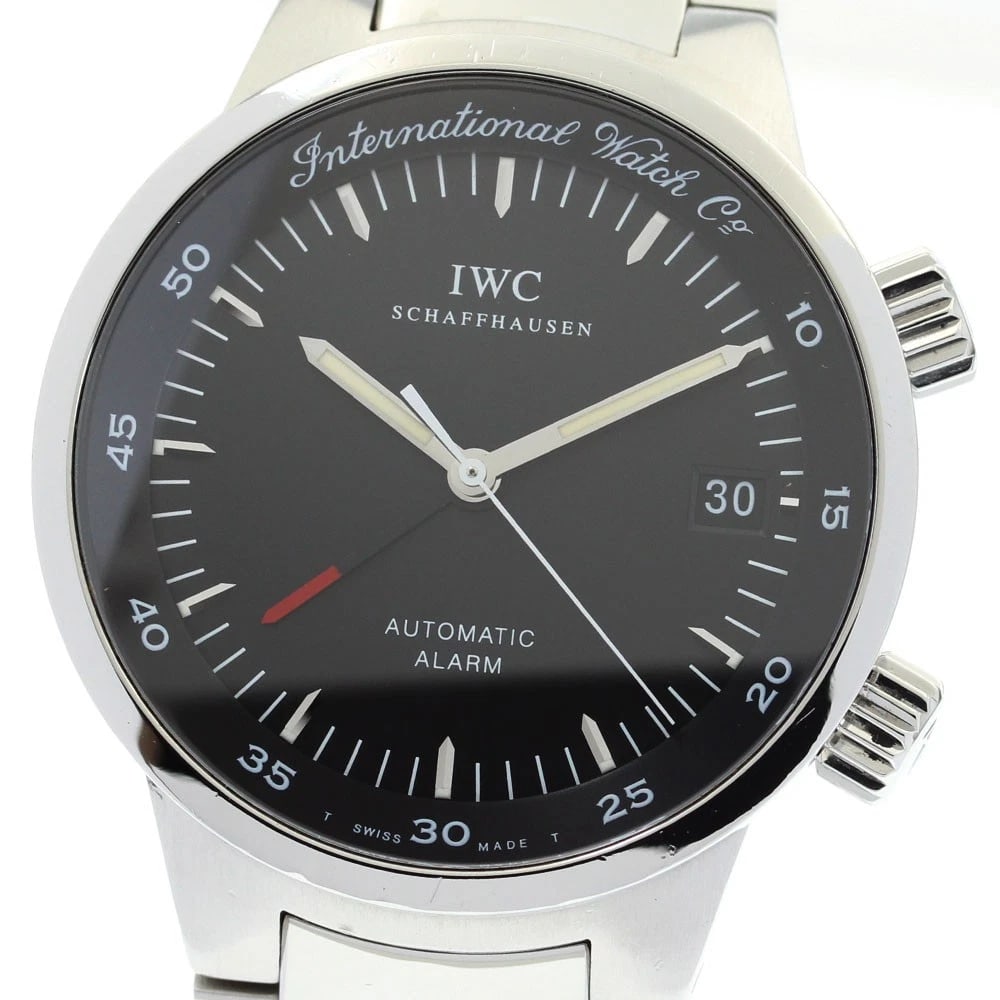 IWC SCHAFFHAUSEN GST ALARM DATE BLACK DIAL AUTOMATIC WATCH: IWC SCHAFFHAUSEN GST Alarm Date Black Dial Automatic Watch Brand: IWC SCHAFFHAUSEN Type/Style: Wristwatch Material: Band Material Stainless Steel, Case Material Stainless Steel Color: Band Color