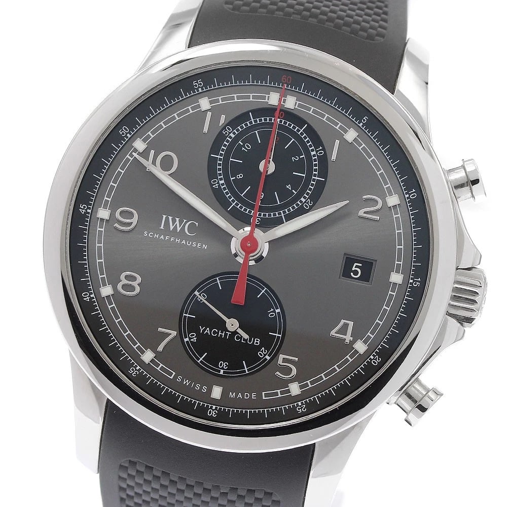 IWC SCHAFFHAUSEN PORTUGESE YACHT CLUB AUTOMATIC WATCH: IWC SCHAFFHAUSEN Portugese Yacht Club Automatic Watch Brand: IWC SCHAFFHAUSEN Type/Style: Wristwatch Material: Band Material rubber, Case Material Stainless Steel Color: Band Color black, Case Color