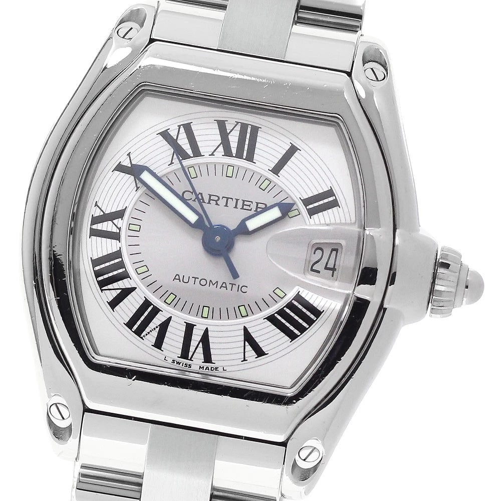 CARTIER ROADSTER LM DATE SILVER DIAL AUTOMATIC WATCH: CARTIER Roadster LM Date Silver Dial Automatic Watch Brand: CARTIER Type/Style: Wristwatch Material: Band Material Stainless Steel, Case Material Stainless Steel Color: Band Color Silver, Case Color