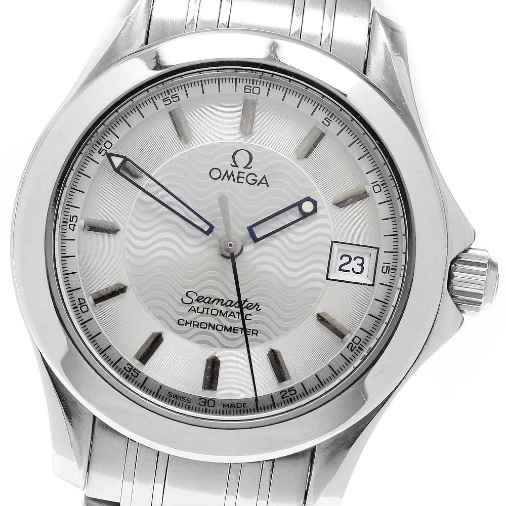 OMEGA SEAMASTER DATE SILVER DIAL AUTOMATIC WATCH: OMEGA Seamaster Date Silver Dial Automatic Watch Brand: OMEGA Type/Style: Wristwatch Material: Band Material Stainless Steel, Case Material Stainless Steel Color: Band Color Silver, Case Color