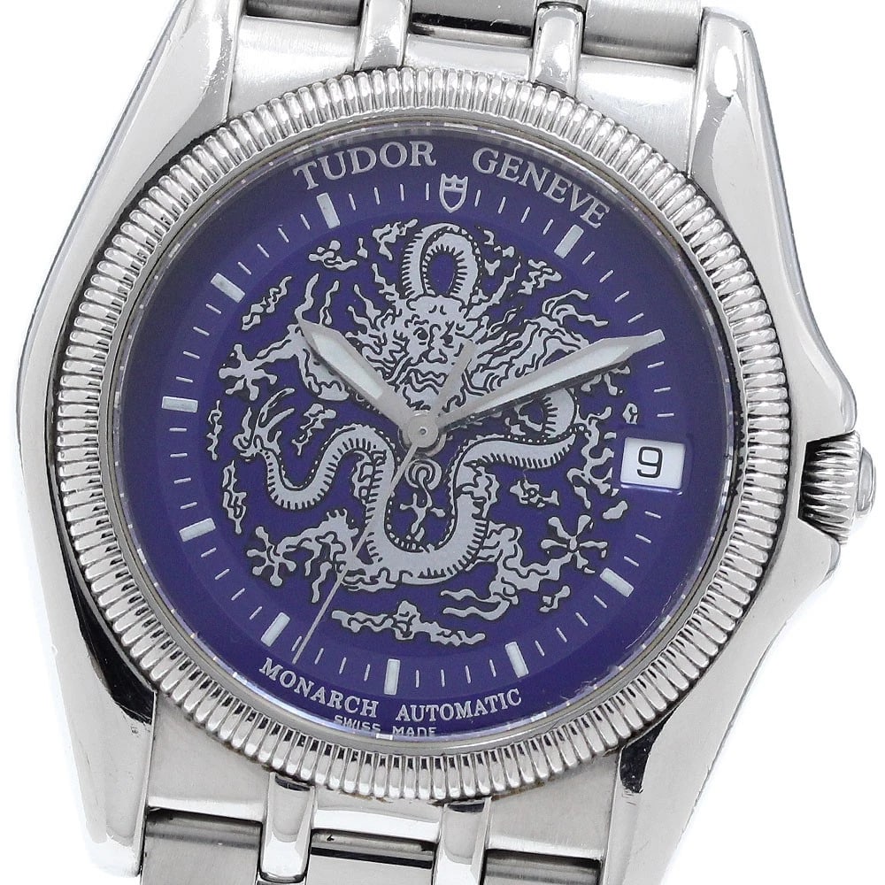 TUDOR MONARCH DRAGON DATE BLUE DIAL AUTOMATIC WATCH: TUDOR Monarch Dragon Date blue Dial Automatic Watch Brand: TUDOR Type/Style: Wristwatch Material: Band Material Stainless Steel, Case Material Stainless Steel Color: Band Color Silver, Case Color