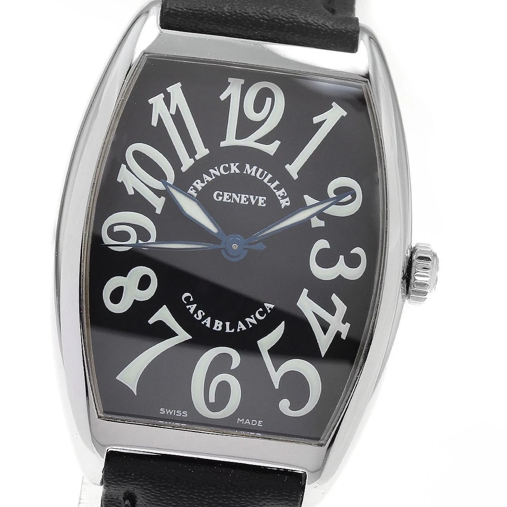 FRANCK MULLER CASABLANCA BLACK DIAL AUTOMATIC WATCH: FRANCK MULLER Casablanca black Dial Automatic Watch Brand: FRANCK MULLER Type/Style: Wristwatch Material: Band Material leather, Case Material Stainless Steel Color: Band Color black, Case Color