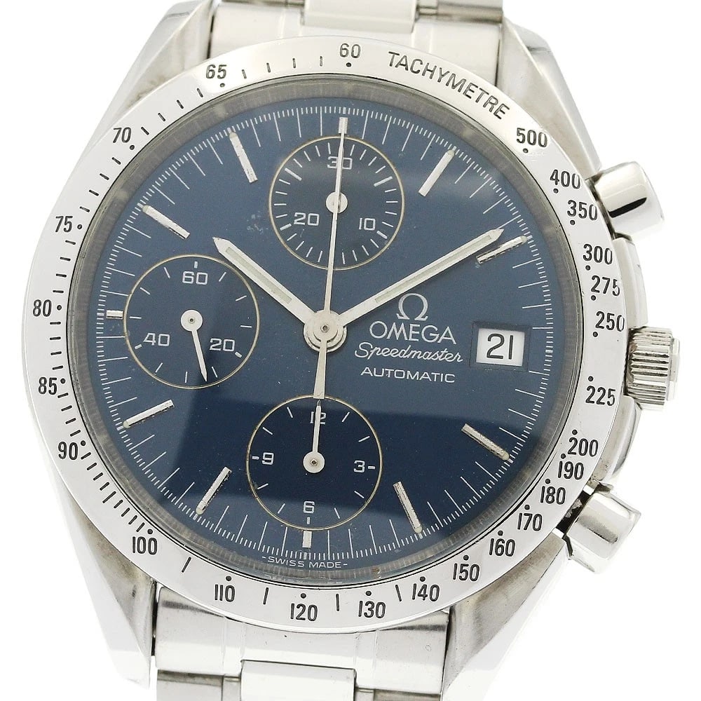 OMEGA SPEEDMASTER DATE CHRONOGRAPH AUTOMATIC WATCH: OMEGA Speedmaster Date Chronograph Automatic Watch Brand: OMEGA Type/Style: Wristwatch Material: Band Material Stainless Steel, Case Material Stainless Steel Color: Band Color Silver, Case Color