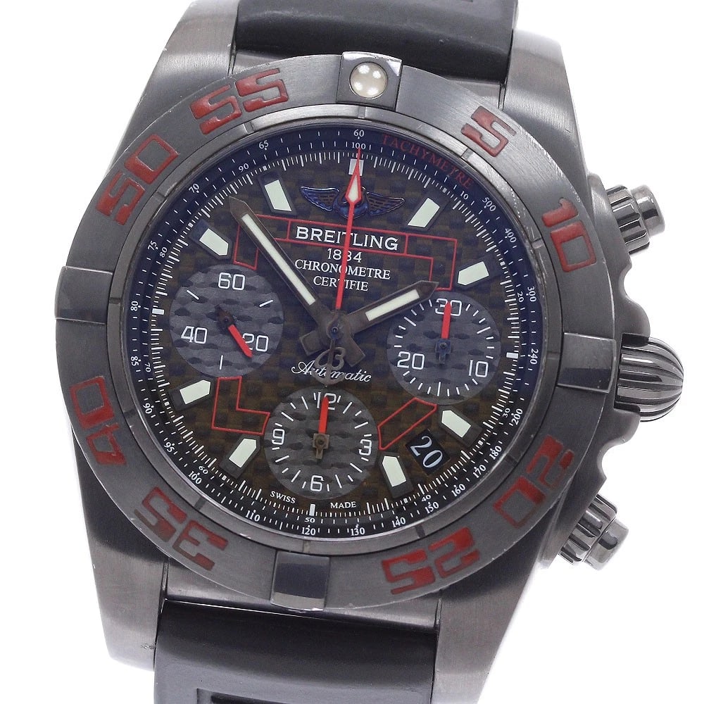 BREITLING CHRONOMLIMITED AUTOMATIC WATCH: BREITLING ChronomLimited Automatic Watch Brand: BREITLING Type/Style: Wristwatch Material: Band Material rubber, Case Material Stainless Steel(PVD) Color: Band Color black, Case Color black, Dial