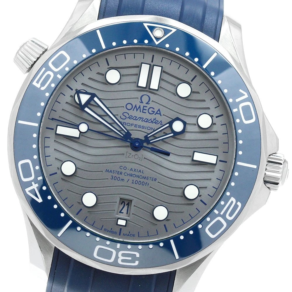 OMEGA SEAMASTER DIVER AUTOMATIC WATCH: OMEGA Seamaster Diver Automatic Watch Brand: OMEGA Type/Style: Wristwatch Material: Band Material rubber, Case Material Stainless Steel Color: Band Color Navy, Case Color Silver, Dial Color gray
