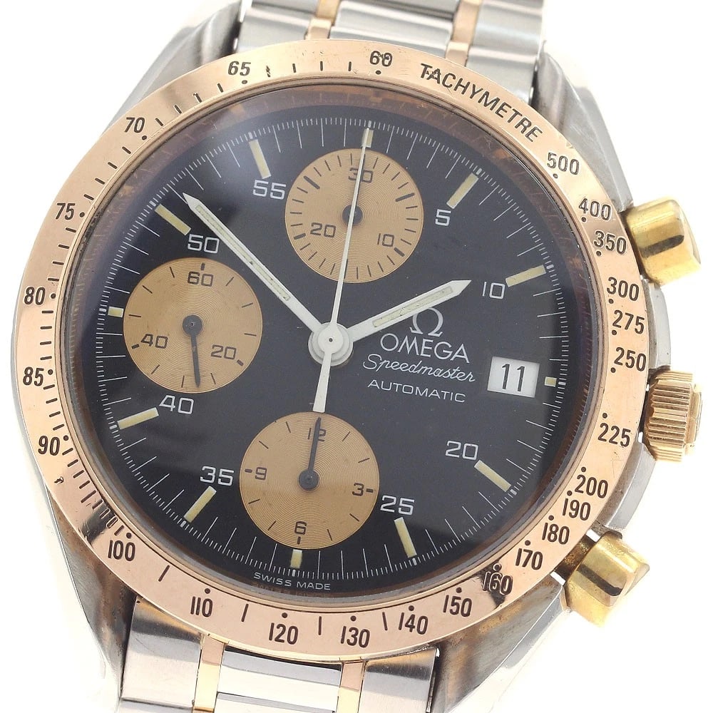 OMEGA SPEEDMASTER CHRONOGRAPH AUTOMATIC WATCH: OMEGA Speedmaster Chronograph Automatic Watch Brand: OMEGA Type/Style: Wristwatch Material: Band Material Stainless Steel/PG, Case Material Stainless Steel/PG Color: Band Color Silver / Gold, Case