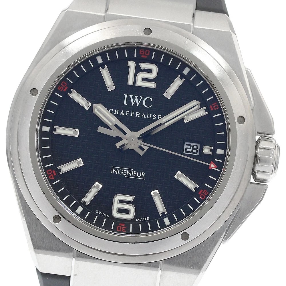 IWC SCHAFFHAUSEN INGENIEUR DATE BLACK DIAL AUTOMATIC WATCH: IWC SCHAFFHAUSEN Ingenieur Date black Dial Automatic Watch Brand: IWC SCHAFFHAUSEN Type/Style: Wristwatch Material: Band Material rubber, Case Material Stainless Steel Color: Band Color black, Case