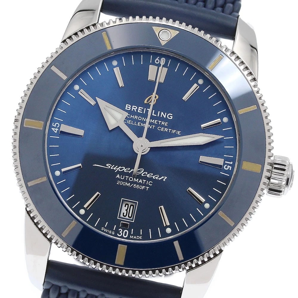 BREITLING SUPEROCEAN HERITAGE AUTOMATIC 46 AUTOMATIC WATCH: BREITLING Superocean Heritage Automatic 46 Automatic Watch Brand: BREITLING Type/Style: Wristwatch Material: Band Material rubber, Case Material Stainless Steel Color: Band Color blue, Case Color