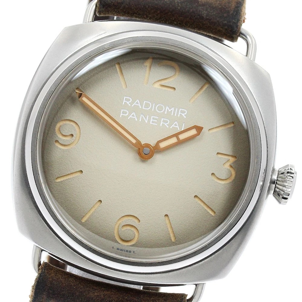 PANERAI RADIOMIR TRE GIORNI BROWN DIAL HAND WINDING WATCH: PANERAI Radiomir Tre Giorni Brown Dial Hand Winding Watch Brand: PANERAI Type/Style: Wristwatch Material: Band Material leather, Case Material Stainless Steel Color: Band Color Brown, Case Color