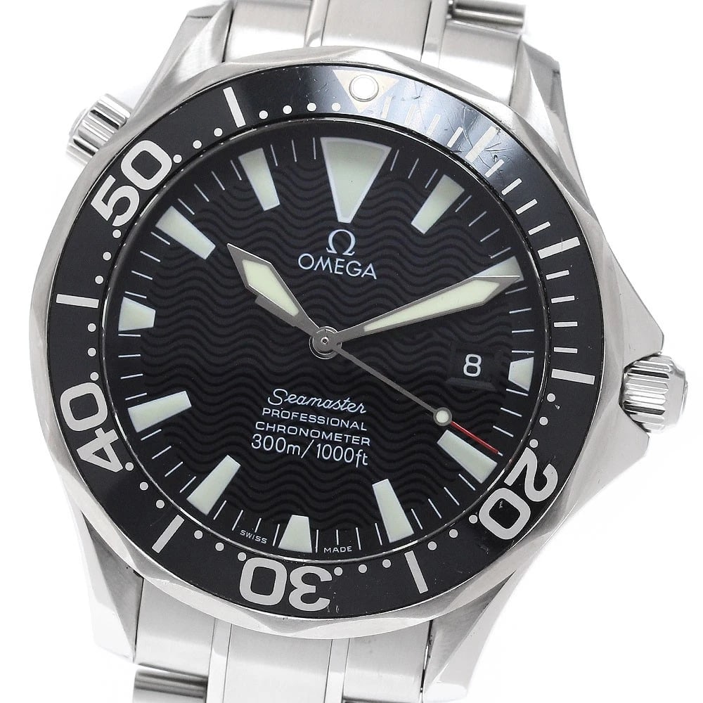 OMEGA SEAMASTER DATE BLACK DIAL AUTOMATIC WATCH: OMEGA Seamaster Date black Dial Automatic Watch Brand: OMEGA Type/Style: Wristwatch Material: Band Material Stainless Steel, Case Material Stainless Steel Color: Band Color Silver, Case Color Silver, 