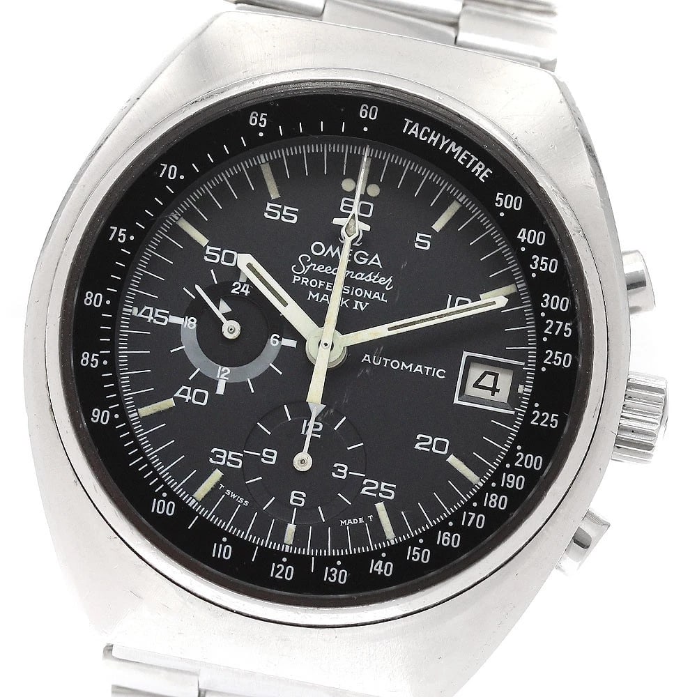 OMEGA SPEEDMASTER MARK AUTOMATIC WATCH: OMEGA Speedmaster Mark Automatic Watch Brand: OMEGA Type/Style: Wristwatch Material: Band Material Stainless Steel, Case Material Stainless Steel Color: Band Color Silver, Case Color Silver, Dial Colo