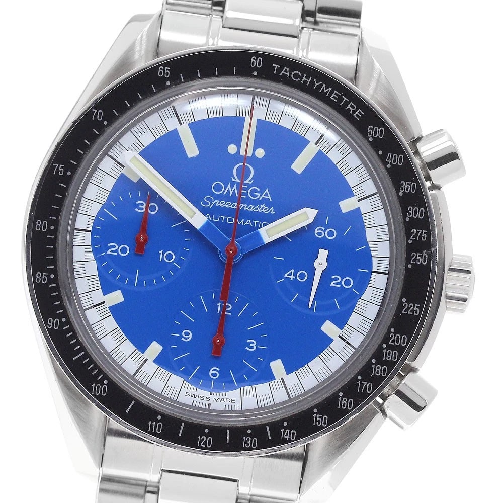 OMEGA SPEEDMASTER RACING SCHUMACHER CHRONOGRAPH AUTOMATIC WATCH: OMEGA Speedmaster Racing Schumacher Chronograph Automatic Watch Brand: OMEGA Type/Style: Wristwatch Material: Band Material Stainless Steel, Case Material Stainless Steel Color: Band Color Silver,