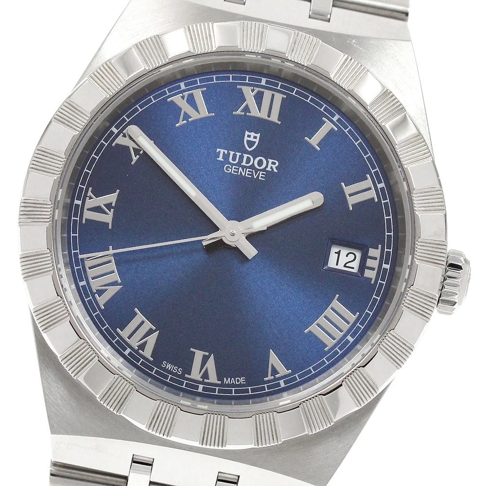 TUDOR ROYAL DATE BLUE DIAL AUTOMATIC WATCH: TUDOR Royal Date Blue Dial Automatic Watch Brand: TUDOR Type/Style: Wristwatch Material: Band Material Stainless Steel, Case Material Stainless Steel Color: Band Color Silver, Case Color Silver, Dial