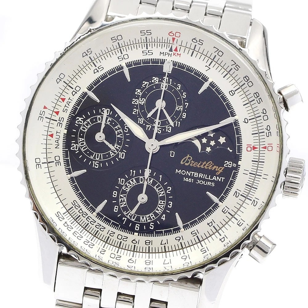 BREITLING NAVITIMER MONTBRILLANT CHRONOGRAPH AUTOMATIC WATCH: BREITLING Navitimer Montbrillant Chronograph Automatic Watch Brand: BREITLING Type/Style: Wristwatch Material: Band Material Stainless Steel, Case Material Stainless Steel Color: Band Color Silver,