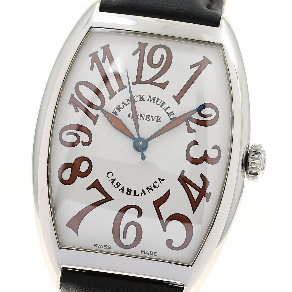 FRANCK MULLER CASABLANCA WHITE DIAL AUTOMATIC WATCH: FRANCK MULLER Casablanca white Dial Automatic Watch Brand: FRANCK MULLER Type/Style: Wristwatch Material: Band Material leather, Case Material Stainless Steel Color: Band Color black, Case Color Silve