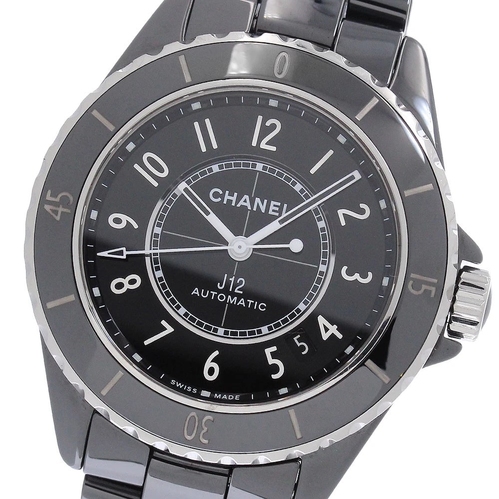 CHANEL J12 BLACK CERAMIC DATE BLACK DIAL AUTOMATIC WATCH: CHANEL J12 Black ceramic date black Dial Automatic Watch Brand: CHANEL Type/Style: Wristwatch Material: Band Material ceramic, Case Material ceramic Color: Band Color black, Case Color black, Dial Col