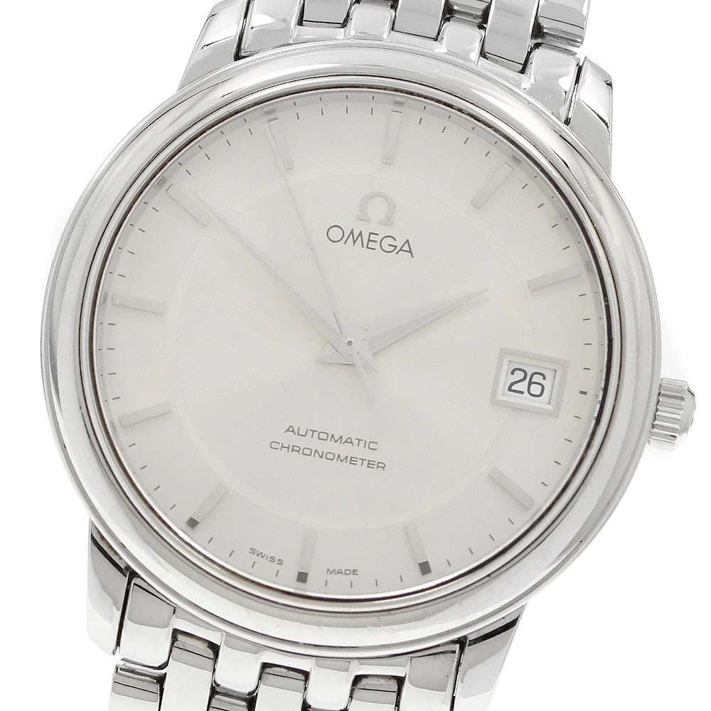 OMEGA DE VILLE PRESTIGE DATE SILVER DIAL AUTOMATIC WATCH: OMEGA De Ville Prestige Date Silver Dial Automatic Watch Brand: OMEGA Type/Style: Wristwatch Material: Band Material Stainless Steel, Case Material Stainless Steel Color: Band Color Silver, Case Color