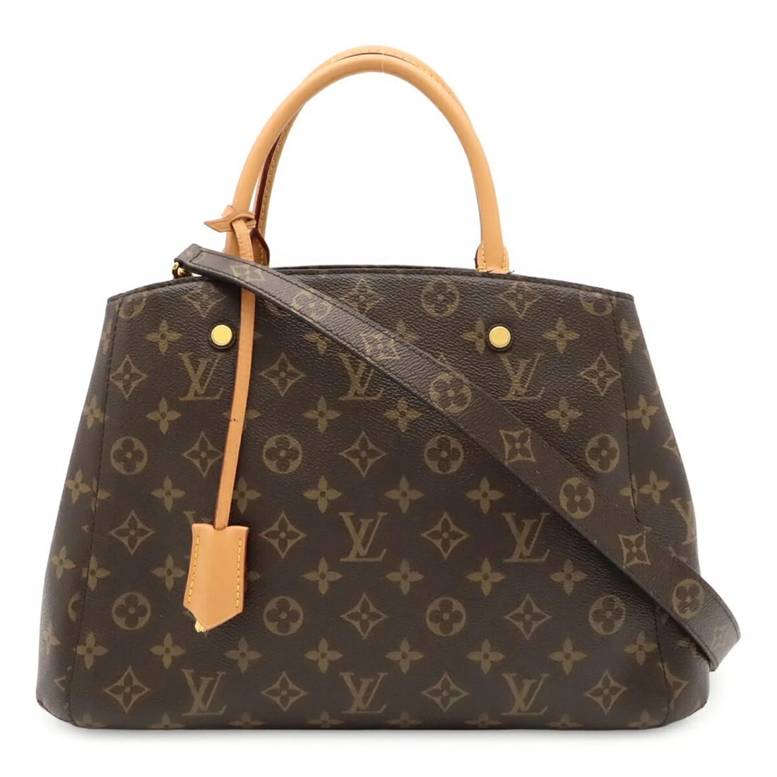 LOUIS VUITTON MONOGRAM MONTAIGNE MM HANDBAG: LOUIS VUITTON Monogram Montaigne MM Handbag Brand: Louis Vuitton Type/Style: Handbag, Shoulder bag Material: Monogram Color: Brown Size: (HxWxD) 23.5cm x 35cm x 14cm / 9.25inch x 13.77inch x 5.51inch 