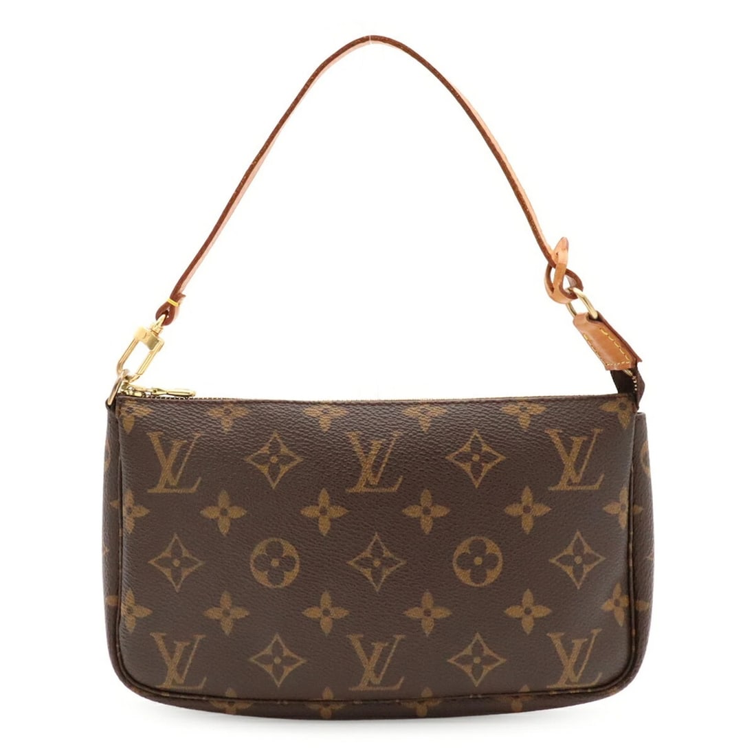 LOUIS VUITTON MONOGRAM POCHETTE ACCESSOIRES: LOUIS VUITTON Monogram Pochette Accessoires Brand: Louis Vuitton Type/Style: Handbag, Pochette, Pouch Material: Monogram Color: Brown, Monogram Size: (HxWxD) 12.5cm x 21cm x 4cm / 4.92inch x 8.26inch