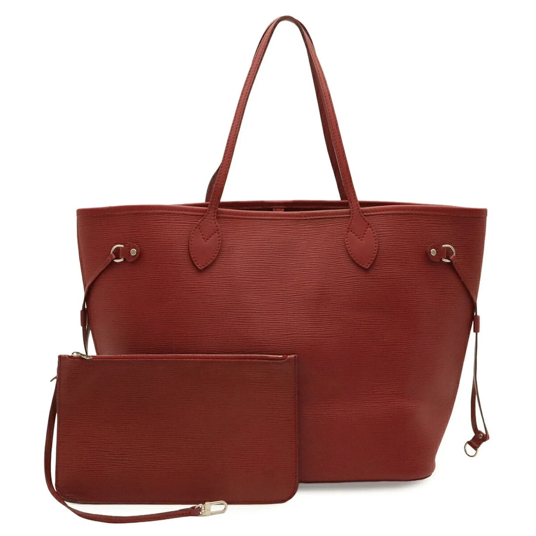 LOUIS VUITTON EPI NEVERFULL MM TOTE BAG: LOUIS VUITTON Epi Neverfull MM Tote Bag Brand: Louis Vuitton Type/Style: Shoulder bag, Tote bag Material: Epi leather Color: Fuchsia Size: (HxWxD) 29cm x 32cm x 16.5cm / 11.41inch x 12.59inch x 6.49in