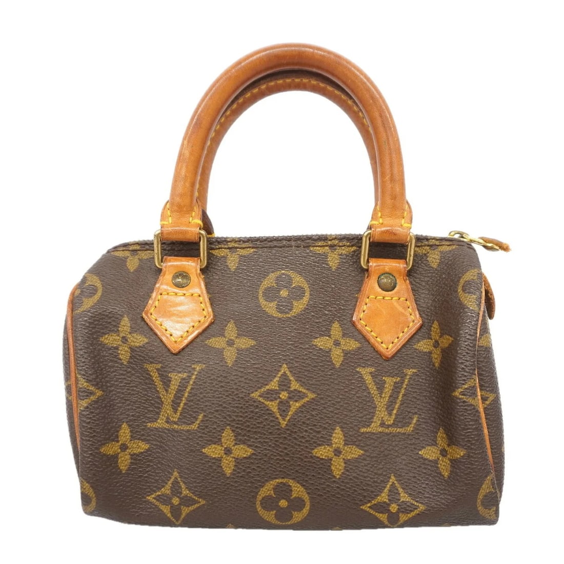 LOUIS VUITTON MONOGRAM MINI SPEEDY HANDBAG: Louis Vuitton Monogram Mini Speedy Handbag Brand: Louis Vuitton Type/Style: Handbag Material: none Color: Brown Size: (HxWxD) 9cm x 16cm x 7cm / 3.54inch x 6.29inch x 2.75inch Accessories: None