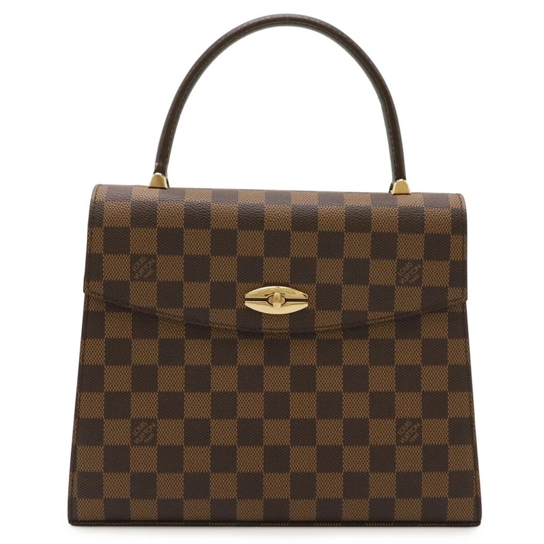 LOUIS VUITTON DAMIER MALESHERBES HANDBAG: LOUIS VUITTON Damier Malesherbes Handbag Brand: Louis Vuitton Type/Style: Handbag Material: Damier Canvas Color: Brown Size: (HxWxD) 21cm x 26cm x 6.5cm / 8.26inch x 10.23inch x 2.55inch Accessories: