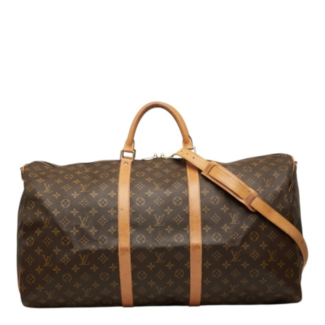 LOUIS VUITTON MONOGRAM KEEPALL BANDOULIERE: Louis Vuitton Monogram Keepall Bandouliere Brand: Louis Vuitton Type/Style: Boston bag, Shoulder bag Material: PVC , Leather Color: Brown Size: (HxWxD) 13.5cm x 60cm x 27cm / 5.31inch x 23.62inch x 10