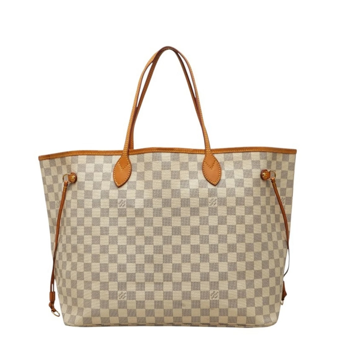 LOUIS VUITTON DAMIER AZUR NEVERFULL GM SHOULDER BAG: Louis Vuitton Damier Azur Neverfull GM Shoulder Bag Brand: Louis Vuitton Type/Style: Shoulder bag, Tote bag Material: PVC , Leather Color: Brown, White Size: (HxWxD) 32.5cm x 40cm x 19cm / 12.79inch x