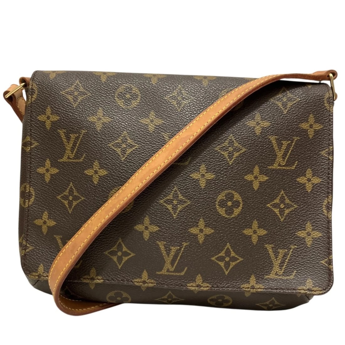 LOUIS VUITTON MUSETTE TANGO SHORT HANDBAG: Louis Vuitton Musette Tango Short Handbag Brand: Louis Vuitton Type/Style: Handbag Material: Monogram Color: Brown Size: (HxWxD) 26cm x 20cm x 3cm / 10.23inch x 7.87inch x 1.18inch Accessories: None
