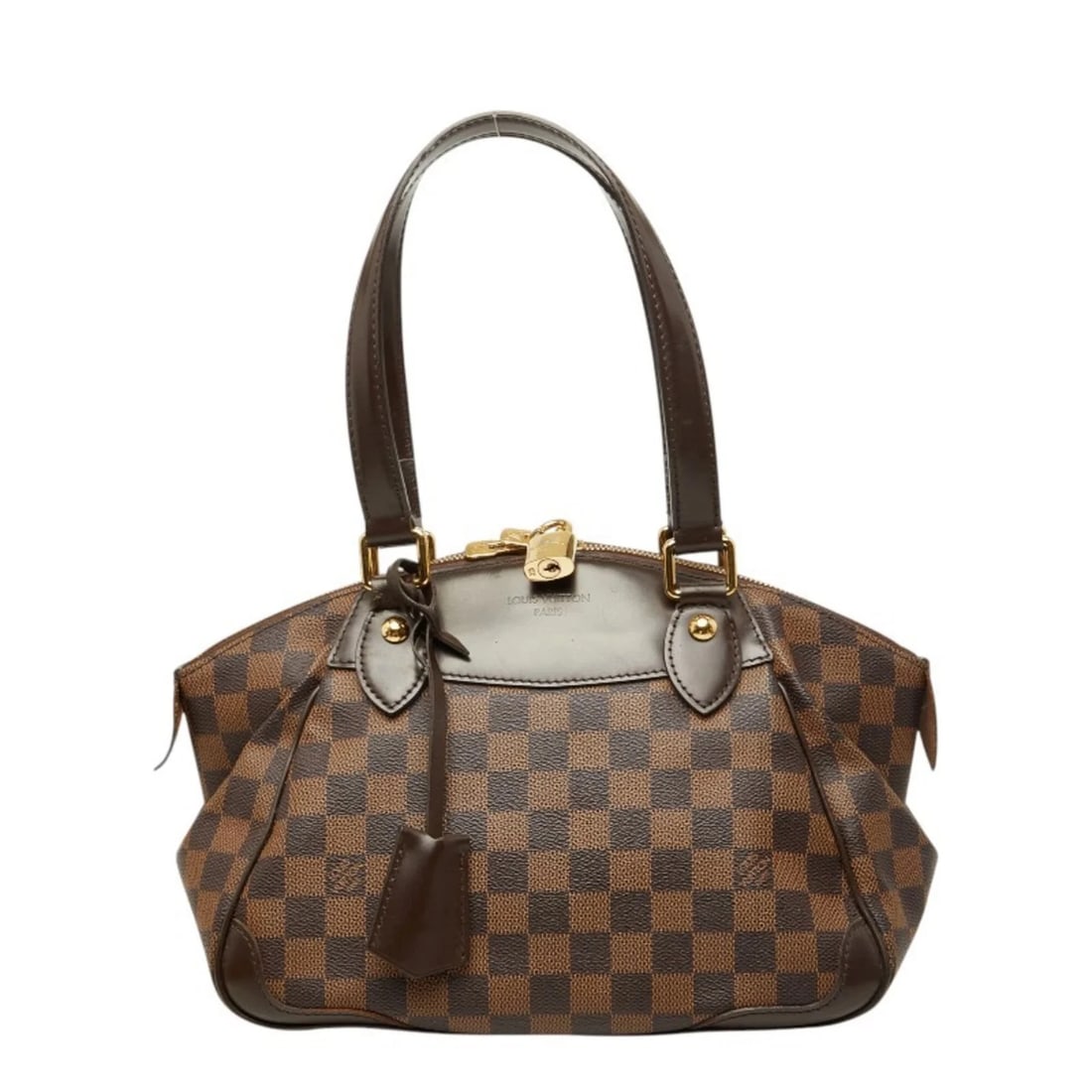 LOUIS VUITTON DAMIER VERONA PM HANDBAG: Louis Vuitton Damier Verona PM Handbag Brand: Louis Vuitton Type/Style: Handbag Material: PVC , Leather Color: Brown Size: (HxWxD) 19cm x 28cm x 15.5cm / 7.48inch x 11.02inch x 6.1inch Accessories