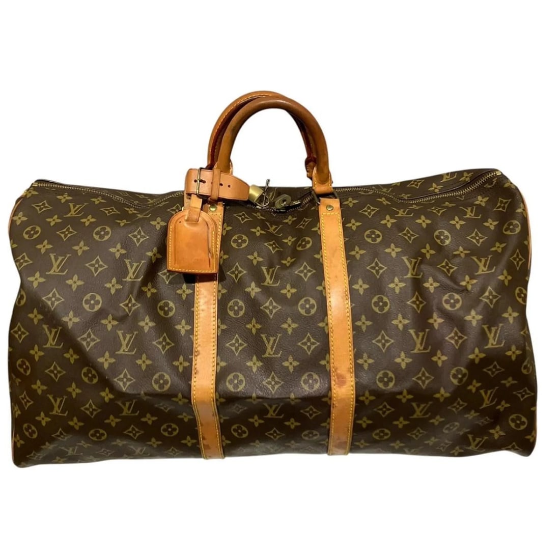 LOUIS VUITTON KEEPALL 60 BOSTON BAG, MONOGRAM LEATHER: Louis Vuitton Keepall 60 Boston Bag, Monogram Leather Brand: Louis Vuitton Type/Style: Boston bag Material: Monogram Color: Brown Size: (HxWxD) 30cm x 60cm x 27cm / 11.81inch x 23.62inch x 10.62inch