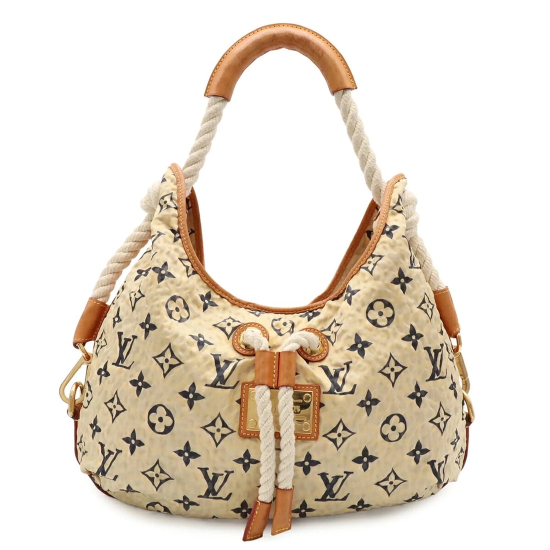 LOUIS VUITTON CRUISE LINE BULLE SHOULDER BAG: Louis Vuitton Cruise Line Bulle Shoulder Bag Brand: Louis Vuitton Type/Style: Shoulder bag Material: Nylon Color: Beige Size: (HxWxD) 22cm x 41cm x 10cm / 8.66inch x 16.14inch x 3.93inch Accessories: