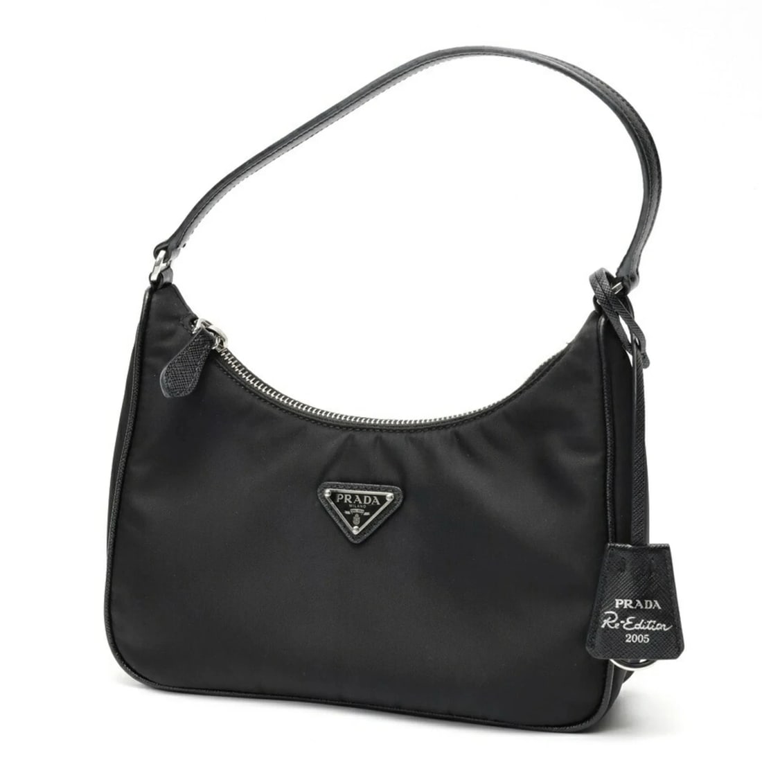 PRADA RE-EDITION RE-NYLON SHOULDER BAG: Prada Re-Edition Re-Nylon Shoulder Bag Brand: Prada Type/Style: Shoulder bag Material: Nylon Color: Black Size: (HxWxD) 18cm x 22cm x 6.5cm / 7.08inch x 8.66inch x 2.55inch Accessories: None