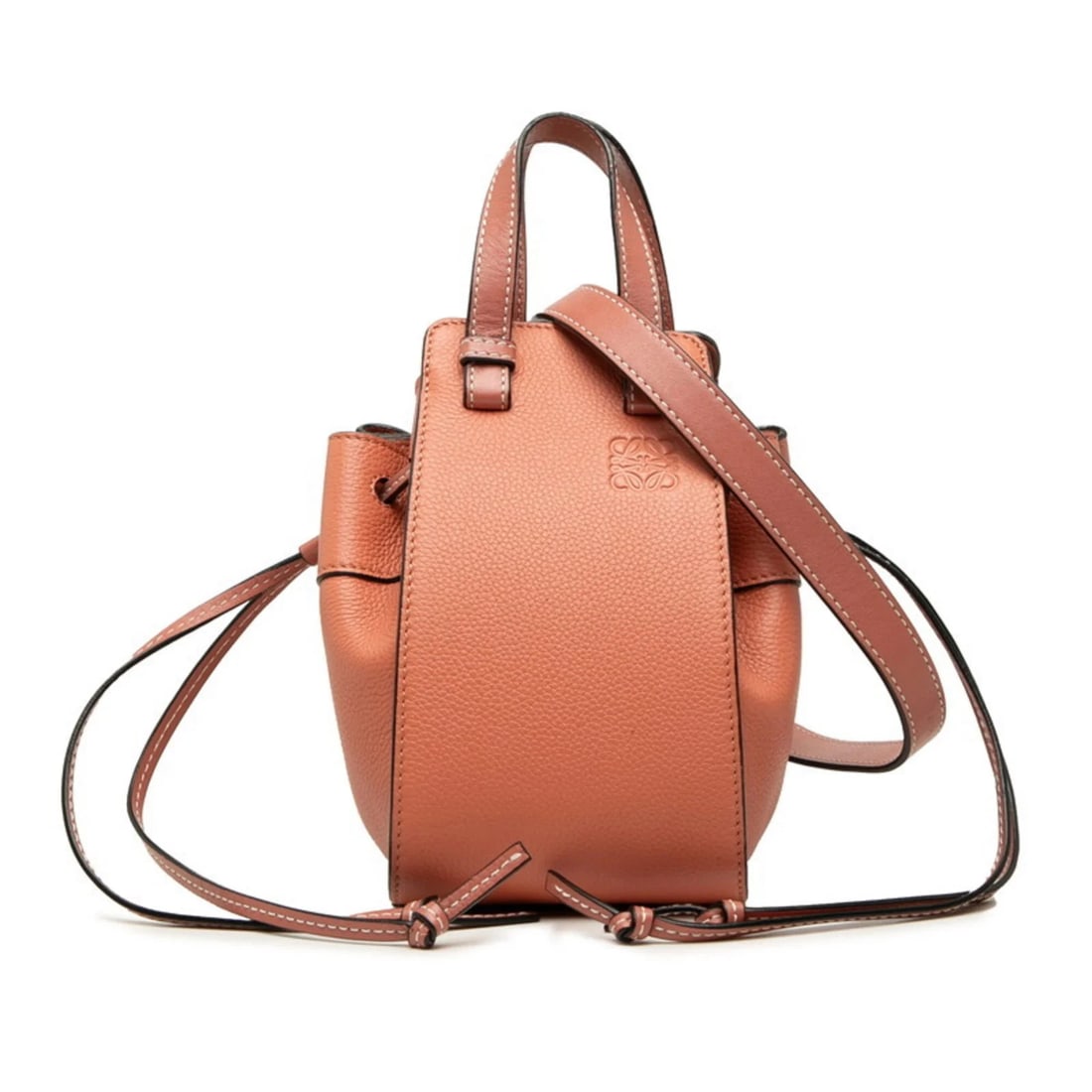 LOEWE ANAGRAM HAMMOCK DRAWSTRING MINI HANDBAG: Loewe Anagram Hammock Drawstring Mini Handbag Brand: Loewe Type/Style: Handbag, Shoulder bag Material: Leather Color: Pink Size: (HxWxD) 6.5cm x 10.5cm x 16cm / 2.55inch x 4.13inch x 6.29inch
