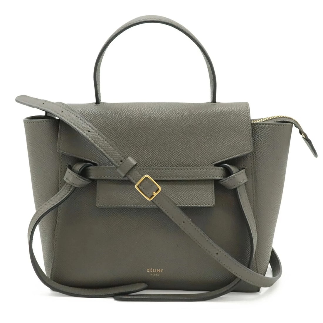CELINE BELT BAG NANO HANDBAG SHOULDER LEATHER GRAY: CELINE Belt Bag Nano Handbag Shoulder Leather Gray Brand: Celine Type/Style: Handbag, Shoulder bag Material: Leather Color: Gray Size: (HxWxD) 19cm x 27.5cm x 11.5cm / 7.48inch x 10.82inch x 4.52inch
