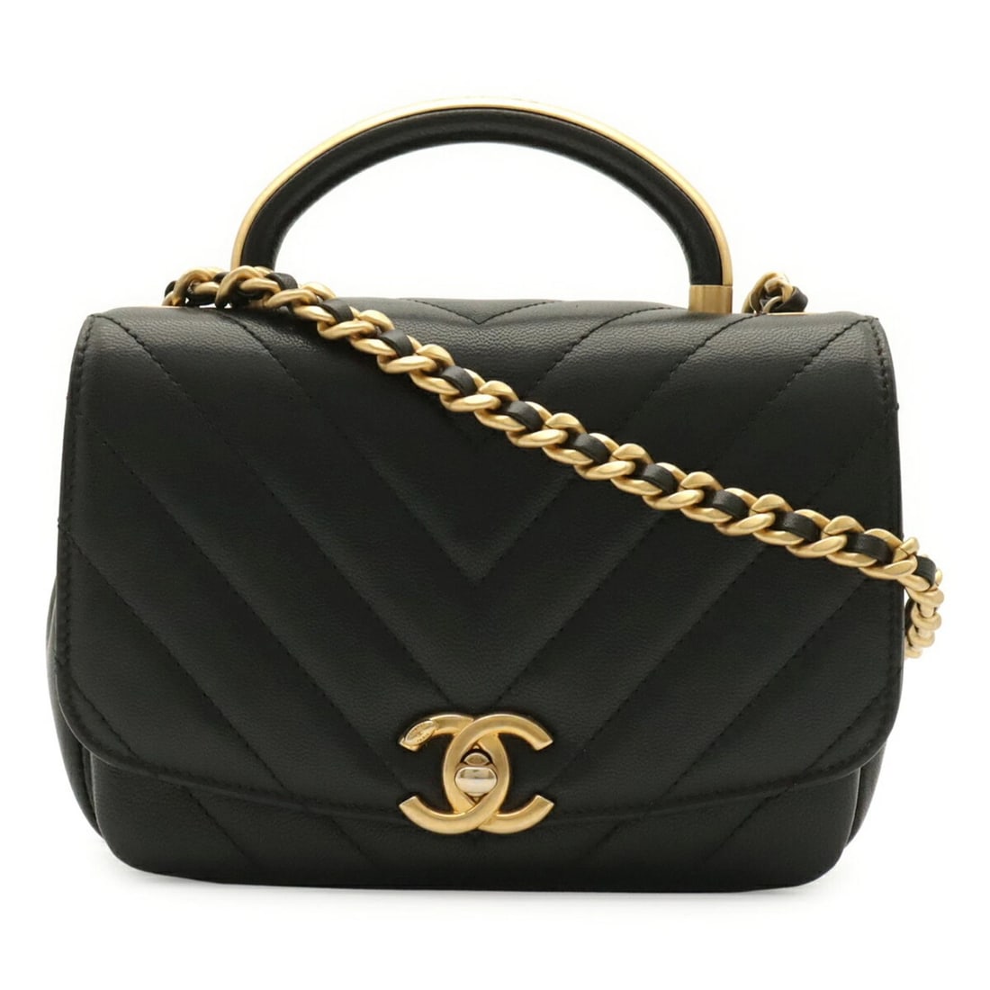 CHANEL V-STITCH COCO MARK HANDBAG (1 of 4)