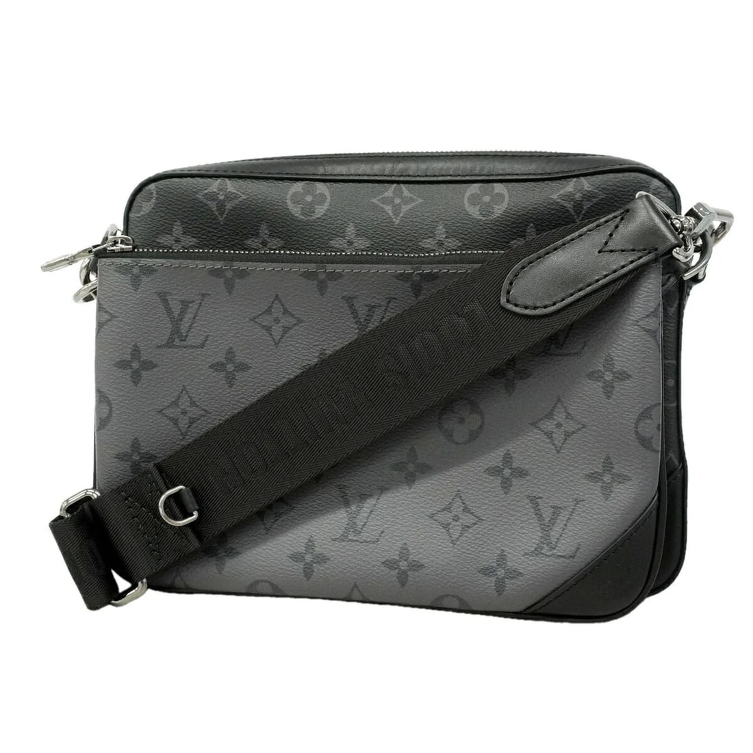 LOUIS VUITTON MONOGRAM ECLIPSE REVERSE TRIO SHOULDER BAG: Louis Vuitton Monogram Eclipse Reverse Trio Shoulder Bag Brand: Louis Vuitton Type/Style: Shoulder bag Material: none Color: Black, Gray Size: (HxWxD) 19.5cm x 25cm x 4.5cm / 7.67inch x 9.84inch x 1.7
